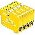 KING OF FLASH Compatible Printer Ink Cartridges For Epson T0807 - Epson Stylus RX560, RX585, RX685, R265, R285, R360, PX650, PX50, PX700W, PX710W, PX800FW, PX810FW, P50 Printers (4 Yellow)
