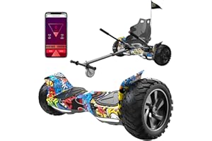 RCB Hoverboards SUV Per tutti i terreni,set hoverboards elettrico da 8,5 pollici e kart per bambini con Bluetooth, APP controllo Funzione, per tutti i terreni per adolescenti adul