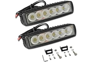 Willpower 2Pcs faro led moto 6 pollici 18w proiettore, barra led impermeabile per Moto Trattore Camion Off Road Auto SUV ATV 4x4