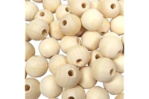 TOAOB THE ONE AND ONLY BABY TOAOB 100 Piezas Cuentas de Madera 20 mm Bolas de Madera Redondas con Agujero Grandes Abalorios Madera Natural para Manualidades Joyería Decoraciones Macrame Artesanal Haciendo