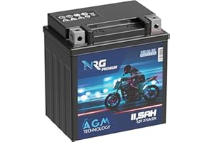 NRG Premium YB10L-BS AGM Motorradbatterie 11,5Ah 12V 270A/EN Batterie 51113 YB10L-A2 YB10L-B2 auslaufsicher wartungsfrei ersetzt 11Ah