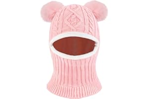 AYPOW Baby Kinder Wintermütze Sturmhaube für 1-6 Jahre, Multifunktions Thermo Winddichte Strickmütze Schalmütze für Mädchen Jungen Kleinkinder, Fleece Gefütterte Schlupfmütze Kapuze für Outdoor