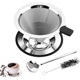 Zosenyer Coffee Filter Drip Coffee Maker, Reusable Stainless Steel Coffee Filter, Paperless Coffee Filters for Pouring Over C