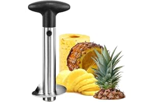 NIUQIGE Cortador de Piña de Acero Inoxidable - Dispositivo Mejorado para Cortar Piña con Mango Desmontable, Pelador de Piña y Removedor de Núcleos, Ideal para Cocina y Hogar