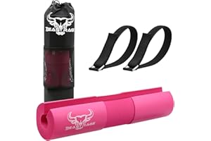 BEAST RAGE Barbell Squat Pad, Heavy Duty Thick Foam Padding for Neck, Shoulder and Back Support, Cushioned Foam Pad for Weighted Bar, Gym Fitness work out, Weightlifing Squats and Women Hip Thrusts