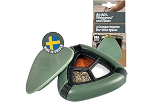 Light My Fire Solniczka i Pieprzniczka – Pieprzniczka i Solniczka Turystyczna – Przenośny Przyprawnik Turystyczny na Wiele Przypraw i Sól na Piknik, Kemping, Bez BPA,Piaskowy Zielony