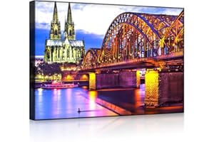 lightbox multicolor | Beleuchtete Wandbilder | Wunderbare Hohenzollernbrücke bei Nacht | 80x60 cm | Front Lighted