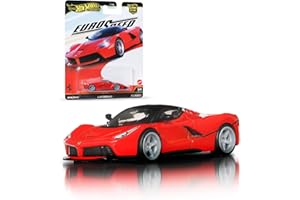 Hot Wheels Premium Car Culture LaFerrari Coche de Juguete a Escala 1:64 con neumáticos Real Riders, chasis y carrocería Metal/Metal, JBK55
