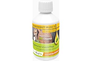 CatCup Schneidebrett Öl - Arbeitsplattenöl BIO - Premium Holzöl für Schneidebretter - Pflegeöl für Arbeitsplatten & Küchenzubehör - Schneidebrettöl aus Deutschland (250ml)