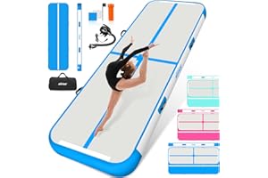 ‎ALLPICK ALLPICK Turnmatte Aufblasbar mit elektrischer Luftpumpe, Länge 3/4/5/6 m Trainingsmatte, 10/20cm hoch Tumbling Matte, Doppelseitiges Design Aufblasbar für Gymnastikmatte, Yoga &Taumel
