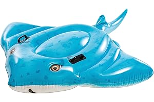 Intex Flotador Hinchable, 145X185 cm, Diseño Raya, Incluye Parche reparación, Colchoneta con 2 Asas, con 2 cámaras de Aire, Colchonetas de Piscina, Hinchables Playa, Juguete Agua (57576)