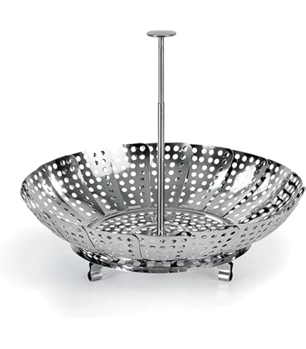 Vaporiera In Acciaio Inox Bio - Cestello Regolabile Per Pentole 14-24cm, Cottura Sana Senza Grassi - Foto 7