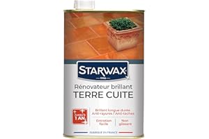 STARWAX Rénovateur Brillant Protecteur Tomettes et Terres Cuites - Protège et Fait Briller - Anti Taches et Anti Rayures - Non Glissant - Fabriqué en France - 1L - 30m² en une Couche