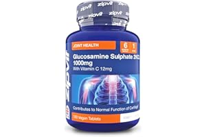 Zipvit Glucosamine Sulphate 2KCl 1000mg with Vitamin C, 180 Vegan Tablets, Supports Bones, Cartilage & Collagen, Reduces Tiredness & Fatigue, Joint Health Supplement, 6 Month Supply