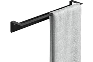 WEISSENSTEIN Porta asciugamani bagno nero 45 cm | Portasciugamani da parete | Portasciugamano acciaio inox da muro nero