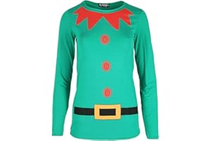 FASHION STAR Oops Outlet Kids Girls Childrens Elf Costume Xmas Christmas Long Sleeve Jersey T Shirt Top
