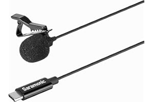 Saramonic LavMicro U3A - Microfono lavalier USB-C per iPhone 15, Android, iPad, Computer e Altro, con Cavo da 6,6" e Adattatore a 90˚ per vlogging, interviste, Youtube, TikTok, Live streaming
