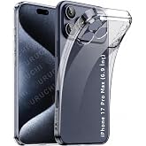 URUCHI Crystal Şeffaf Kılıf iPhone 17 Pro Max i&ccedil;in, [Sararma &Ouml;nleyici] [Kamera Koruma] [Askeri Sınıf D&uuml;şme Testi] Şeffaf Şok 