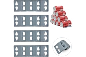 Irenwarl Pack of 4 Bottle Holder Fridge Cupboard Silicone Universal Bottle Rack Beer Holder Stacking Aid for Soda Drinks Can Wine (Grey)