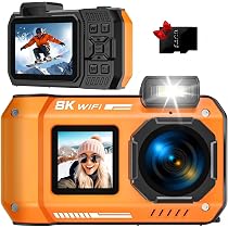 Appareil Photo étanche MaxMango D50 8K 70MP - Double écran, 10m étanchéité, 64 Go Intégré, Zoom 18x, Résistant Aux Chocs - 10