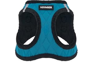 Voyager Step-In Plush Dog Harness – Soft Plush, Step In Vest Harness for Small and Medium Dogs by Best Pet Supplies - Harness (Turquoise Plush), M (Chest: 16-18")