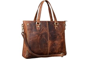STILORD 'Amber' Business Umhängetasche Damen Leder Aktentasche groß Laptoptasche Vintage Handtasche Büro Businesstasche Echtleder
