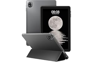 Haehne Tablette Android, Tablette 10 Pouces, Tablette Tactile, WiFi, GPS, avec Coque, Gris