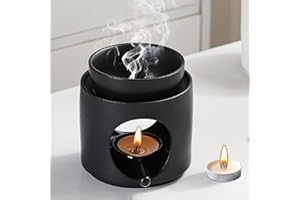 APOMOONS Lampa zapachowa Ambiente podgrzewacz, lampa zapachowa z ceramiki, podgrzewacz, do olejków eterycznych, olejków zapachowych i wosku zapachowego, uchwyt na podgrzewacze, światło zapachowe (wysokiej