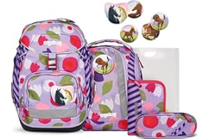 ergobag Pack Set ergonomischer Schulranzen flexibel 6-teilig Set 1. Klasse Grundschule für Mädchen und Jungen
