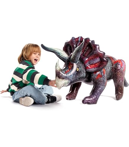 BLUECHOLON Dinosaurios Hinchables XL – 60 Cm De Largo – Variados Modelos Como T-Rex, Triceratops Y Pterodáctilo – Ideales Para Piscina Y Bañera