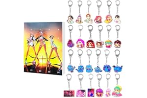 WUJIALINGMM Demon Movie Hunters Korean Idol Advent Calendars 2025,24 Days of Christmas Countdown Calendar Keychain Acrylic Pendant,Xmas Surprise Gifts for Girl Lover