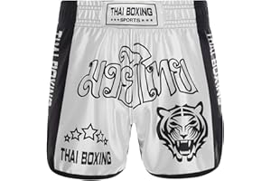 Runhomal Short de Boxe Enfant Garcon MMA Kic-Boxing Fitness Training Fight Pantalon Court de Sport Kick Boxe Entraînement Grappling Muay Thai Combat 3-16 Ans