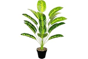 Zelihrdu Piante Finte da Interno, Grandi Tropicale Palma Finta Piante Artificiali da Esterno Alta Soggiorno Decorazioni Camera da Letto Balcone Casa Ufficio Giardino (80cm Uccello Verde del Paradiso)