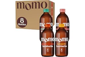 8 x Fresh 330ml Bottles MOMO Kombucha Drink Organic - Kombucha Tea Probiotic Drink - Variety Pack