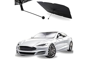 NOTHERN PEAKS Parasol Paraguas Coche 140x80 cm - Plegable con Mango Antideslizante y Eje Central Giratorio 360°, Protector Solar Delantero con Revestimiento de Titanio, Anti-UV para SUV y Camión