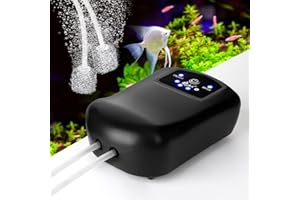 AQQA Pompa powietrza do akwarium, bardzo cicha pompa tlenowa do akwarium