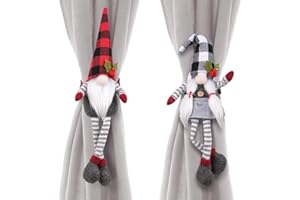 D-FantiX Natale Tieback Fibbia Set di 2, Mr e Mrs Gnome Tiebacks Titolare Fastener Fibbia Finestra Ornamenti di Natale Decorazioni Home Décor 2024