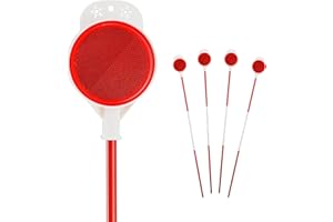 Starbover Reflektierende Fahrbahnmarkierungen, 4 Stück doppelseitige hohe Sichtbarkeit Einfahrt Reflektoren mit Edelstahl-Stange 122cm, Schnee Pfähle Reflektoren für Einfahrt Eingang, Schneeräumung