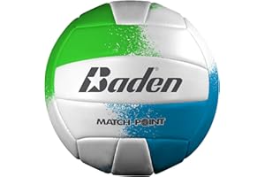 Baden Match Point Cushioned Synthetic LeatherOutdoor Recreation Backyard Volleyball + College Camp Ball All Ages Official Size 5