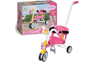 BABY born 835456 – trehjuling för dockor upp till 43 cm – innehåller fullt fungerande hjul, avtagbart styre, horn, pedaler och säkerhetsbä för barn från 3 år