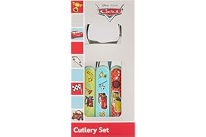 Disney Pixar Cars Kids 3 Piece Cutlery Set by Polar Gear – Child-Friendly Stainless Steel Flatware Set with Fork, Knife, and Spoon – for Children 36 Months Up Multicolour