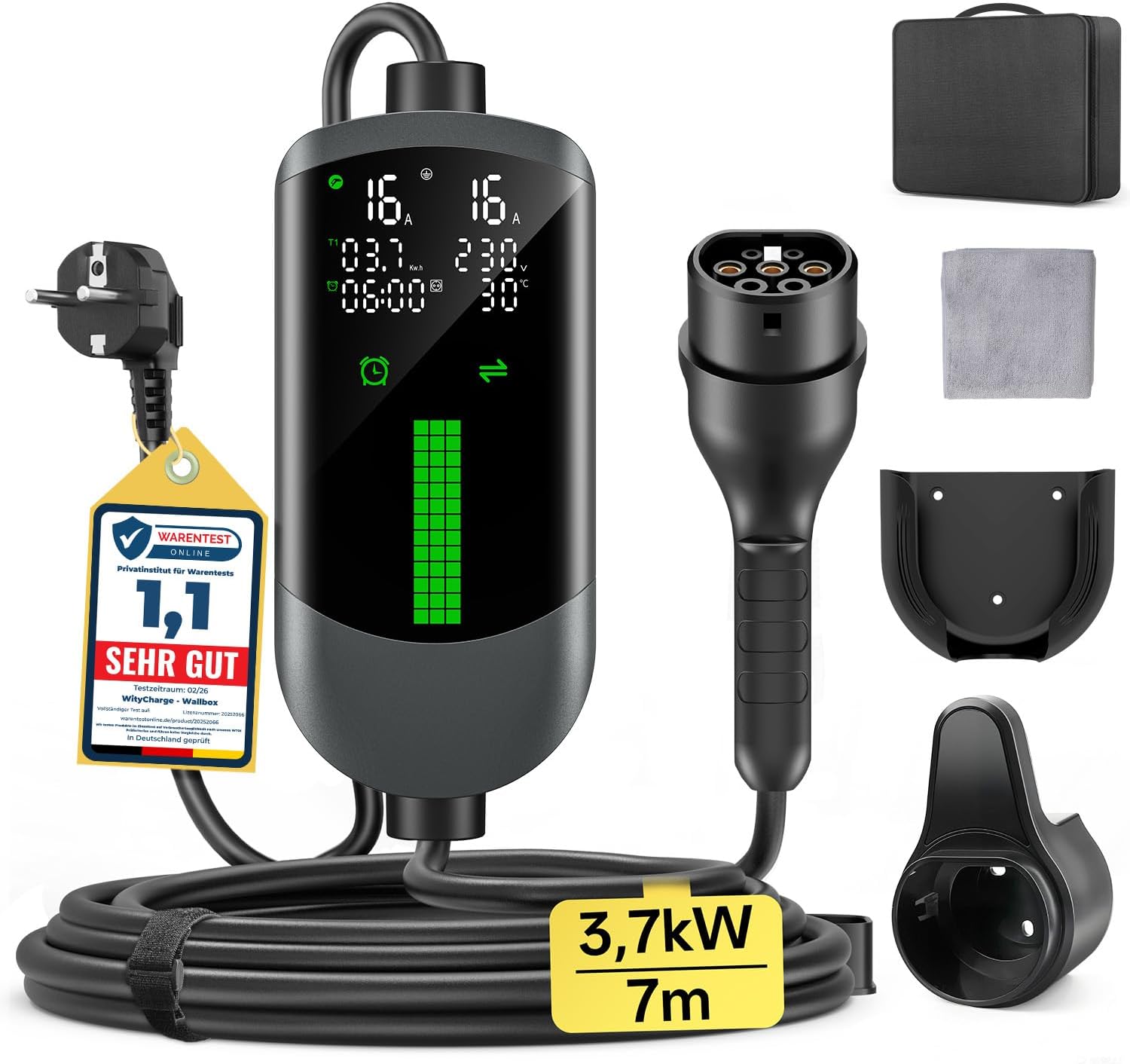Einrichtung & Inbetriebnahme : Typ 2 Ladekabel Schuko 3 7kW EV Chargers Lade