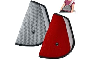 MAXIN Cuscino per cintura di sicurezza con regolatore, per bambini, regolabile, con protezione per le spalle Cuscino protettivo per cintura di sicurezza, marca Safter, per bambini. (Grigio)