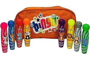 THOMAS AND ANCA Thomas & Anca Club Supplies Ltd Lot de 8 tampons de bingo avec trousse – Dinky Dabbers pour billets de bingo (Orange) 8 x 15 ml