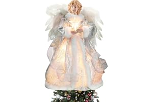 ‎BESTYIJO Weihnachtsengel Weihnachtsbaumspitze, Engel Baumspitze Weihnachtsbaum Ornamente Weihnachtsbaumspitze mit Flügeln (B)