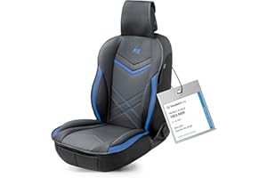Walser Housse de siège de Voiture, Housse de siège Universelle et sous-Couche de Protection en Noir et Bleu Optique Course Automobile