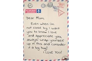 HWX Media Soft Cream Blankets for Mum – Love Gifts Mom Blanket, Mother’s Day Blanket for Sofa Throws UK, Perfect for Mum, Size 150cmW x 200cmH