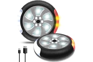 ‎ZLCBBD ZLCBBD Kinderwagen Licht USB Aufladbar - Led Reflektoren für Kinderwagen mit 2 Leuchteffekte, 18 LED Pro Licht, Buggy Wasserdicht Blinklicht mit Klettverschluss (2 Stück)