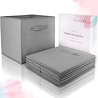 Lividé 6 STÜCK Aufbewahrungsbox in Grau | kompatibel mit IKEA Kallax Regalen | 33cm x 33cm x 33cm | hochwertige Aufbewahrungs