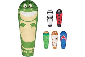 Kids Sleeping Bag by Highlander - Mummy Style - Themed Carry Backpack for Easy Transportation - Lightweight and Warm - Perfect for Camping, Hiking, and Sleepovers. Junior Warm Snuggle Sleeping Bags